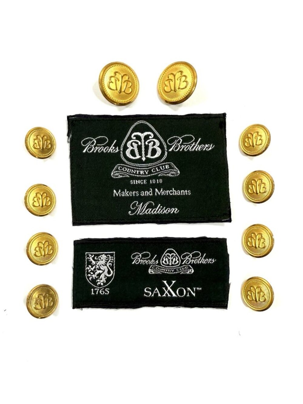 Brooks Brothers BB Country Club Signature Logo Replacement Buttons 10 Waterbury